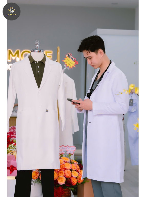 Áo Blouse bác sĩ nam cao cấp  