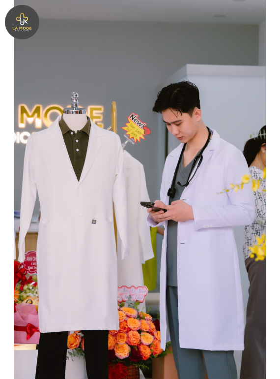 Áo Blouse bác sĩ nam cao cấp  